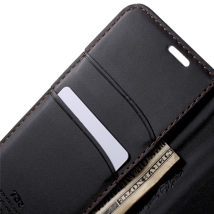 ROAR KOREA Twill Grain Leather Wallet Stand Case for HTC U11 - Black-7