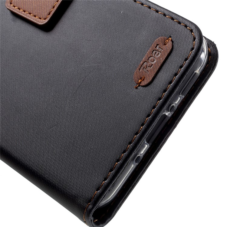 ROAR KOREA Twill Grain Leather Wallet Stand Case for HTC U11 - Black-9