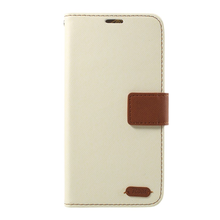 ROAR KOREA Twill Texture Leather Card Slots Stand Phone Cover for HTC U11 - White-2