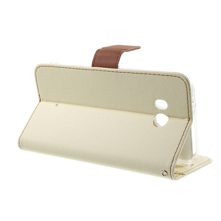 ROAR KOREA Twill Texture Leather Card Slots Stand Phone Cover for HTC U11 - White-4