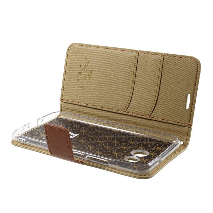 ROAR KOREA Twill Texture Leather Wallet Stand Case Accessory for HTC U11 - Khaki-5