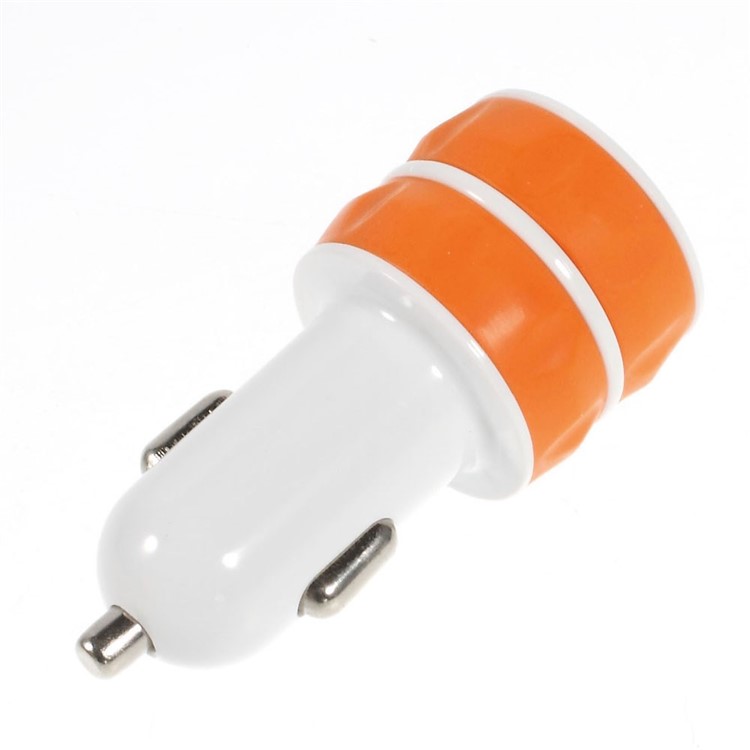 ES-03 3.1A Two USB Car Charger for iPhone iPad Samsung HTC Sony Nokia Etc - Orange-2