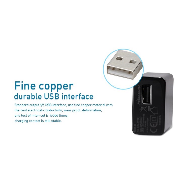 NILLKIN EU Plug 5V 2A Top Speed Charge AC Adapter for iPad iPhone Smartphone Table MP3, etc - Black-5