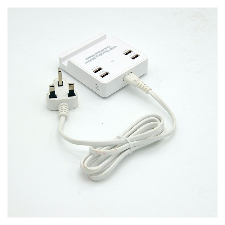 AZKTE 5V 4A USB Charging Station Cell Phone Stand with 4 USB Ports - US Plug-11
