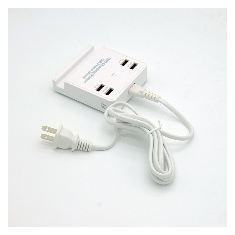 AZKTE 5V 4A 4 USB Ports Charging Station Cell Phone Stand - EU Plug-11