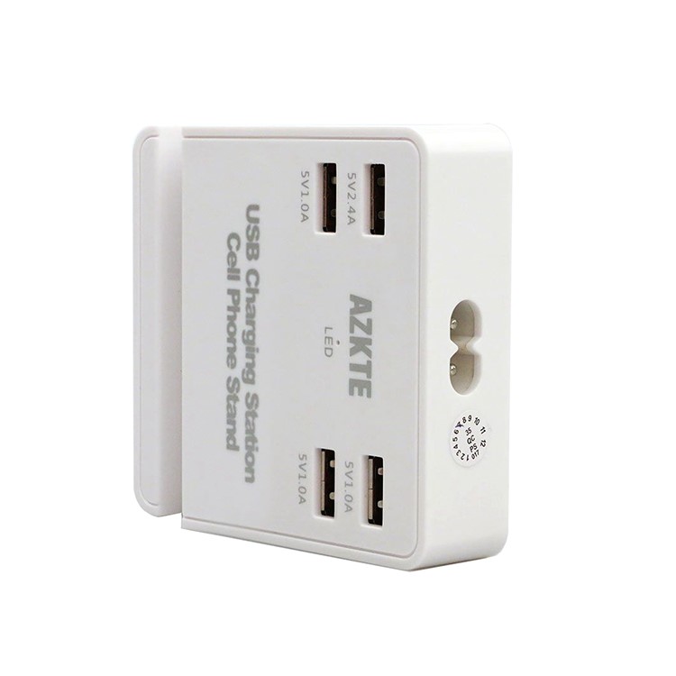 AZKTE 5V 4A USB Charging Station Mobile Phone Stand with 4 USB Ports - AU Plug-1