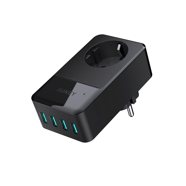 AUKEY 4-Port USB Charger with Built-in EU Socket Universal Travel Wall Charger (PA-S12) - EU Plug-10