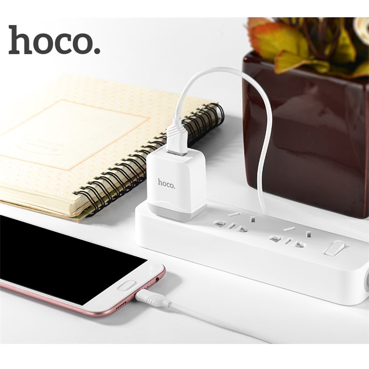HOCO C22 Little Superior USB Ports Wall Travel Charger - US Plug-2