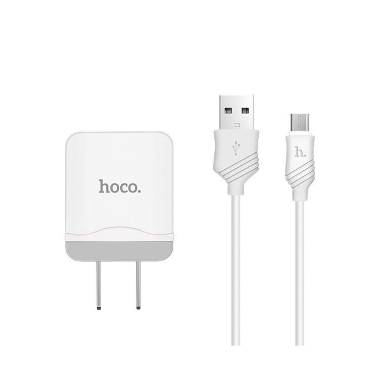 HOCO C22 Little Superior USB Ports Wall Travel Charger + Micro USB Charging Cable - US Plug-1