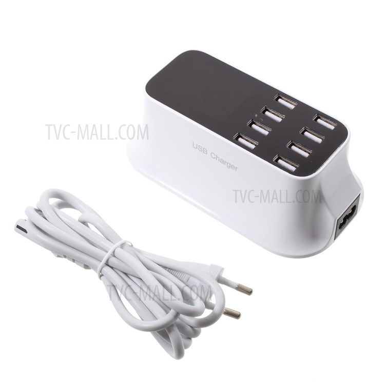 YC-CDA19 5V 8A 8-Port USB Power Adapter Charger with LCD Display - Black Surface / US Plug-7