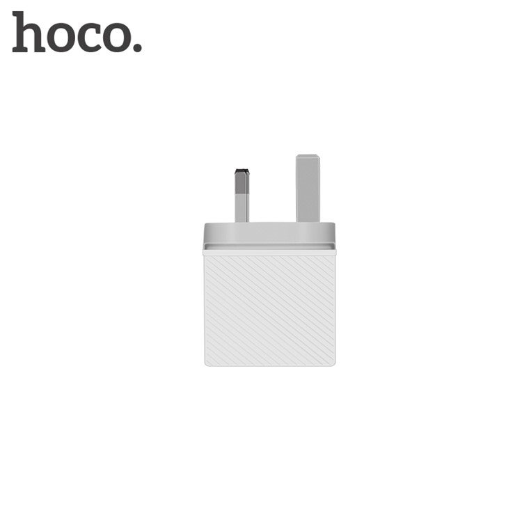 HOCO C23A 5V 2.4A Dual USB Port Travel Wall Charger for iPhone Samsung - UK Plug-2