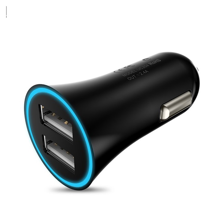 Cargador Dual Del Coche De HOCO UC204 2.4A USB Para El Iphone Samsung - Negro-3