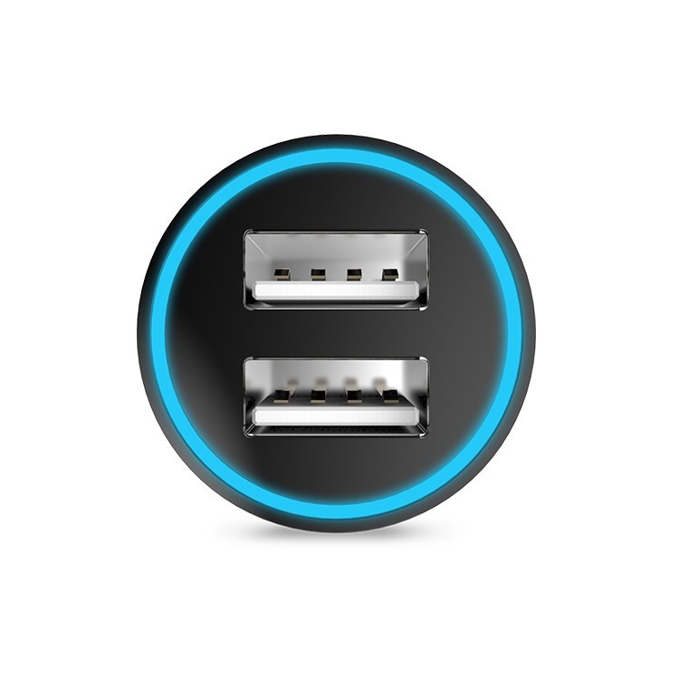 Cargador Dual Del Coche De HOCO UC204 2.4A USB Para El Iphone Samsung - Negro-4