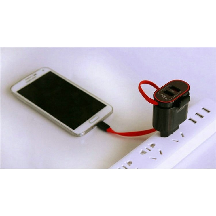 XBX-05 3.4A Dual USB Output Travel Wall Charger with Built-in Micro USB Cable - EU Plug / Black-16