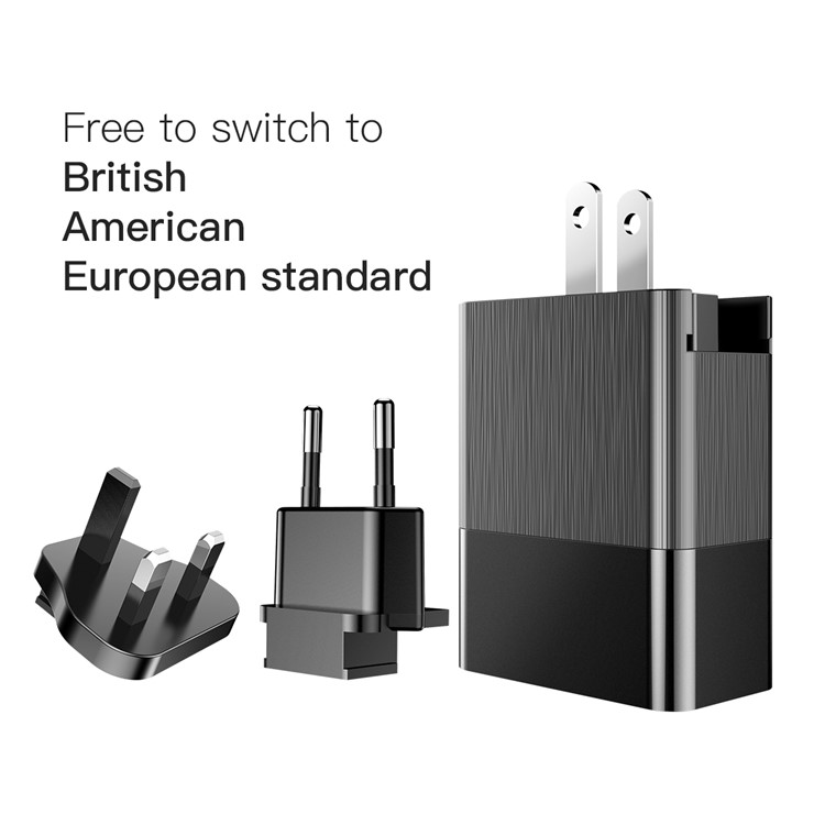 BASEUS 3.4A Universal Three USB Ports Travel Charger Adapter for Apple Samsung Sony(with US Plug/EU Plug/UK Plug Connecter) - Black -2