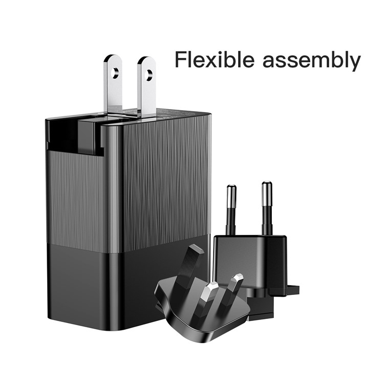 BASEUS 3.4A Universal Three USB Ports Travel Charger Adapter for Apple Samsung Sony(with US Plug/EU Plug/UK Plug Connecter) - Black -4