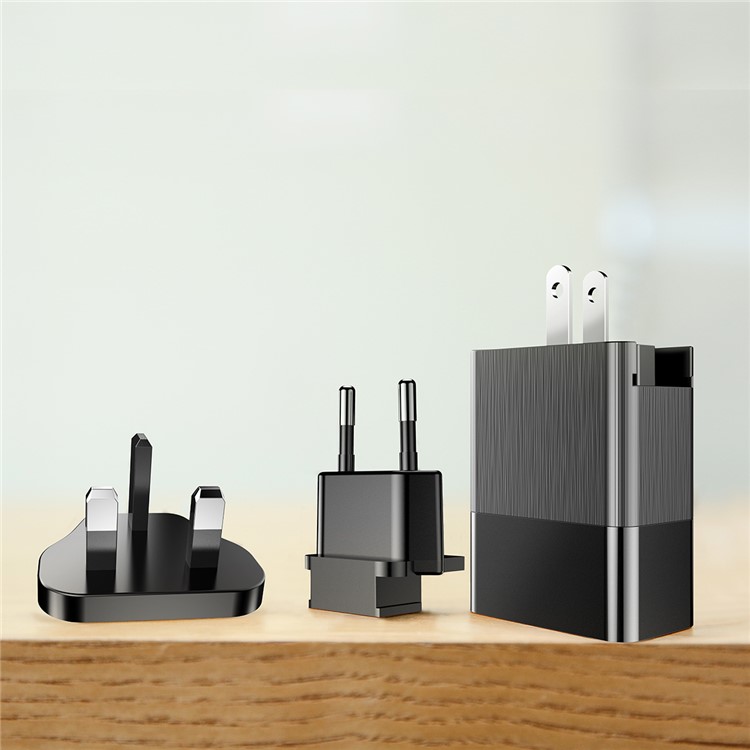 BASEUS 3.4A Universal Three USB Ports Travel Charger Adapter for Apple Samsung Sony(with US Plug/EU Plug/UK Plug Connecter) - Black -7