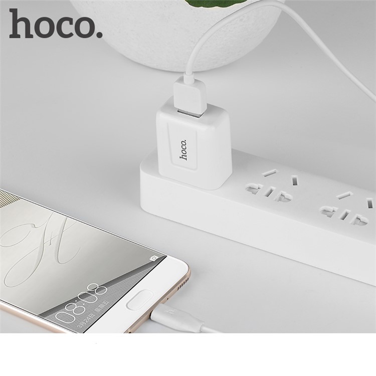 HOCO C2 5V 2.1A Wall Charger Adapter + USB Type-C Cable Kit for Samsung Huawei Sony - US Plug-6