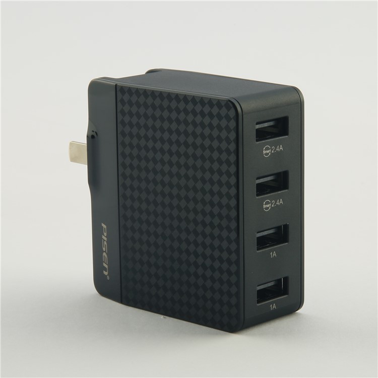 PISEN 4-Port Portable USB Charger Travel Charger Wall Charging Station Adapter-18