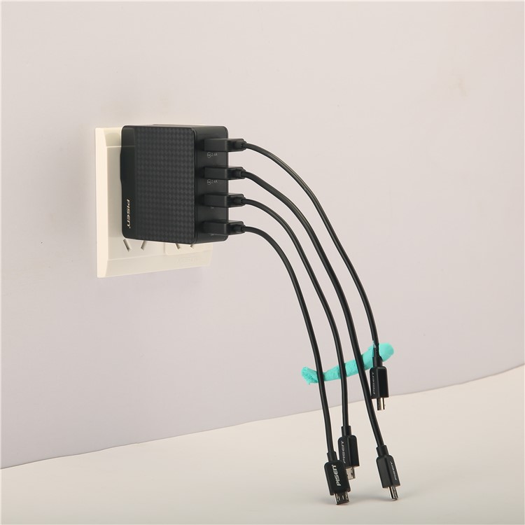 PISEN 4-Port Portable USB Charger Travel Charger Wall Charging Station Adapter-31