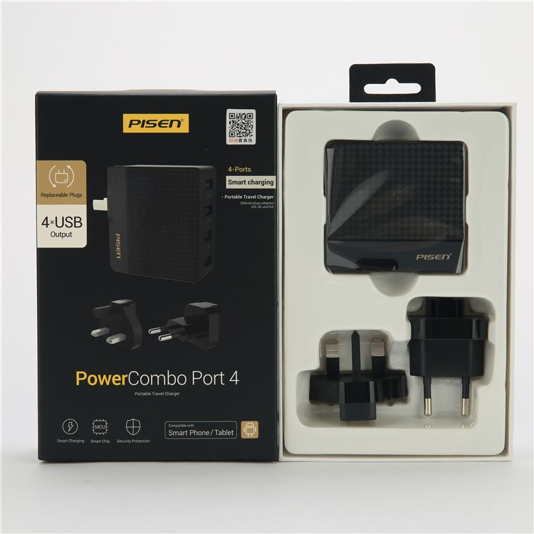 Pisen 4 Port Portable Usb Charger Travel Wall Charging Pisen 4 Port Portable Usb Charger Travel Wall Charging Station Adapter 40