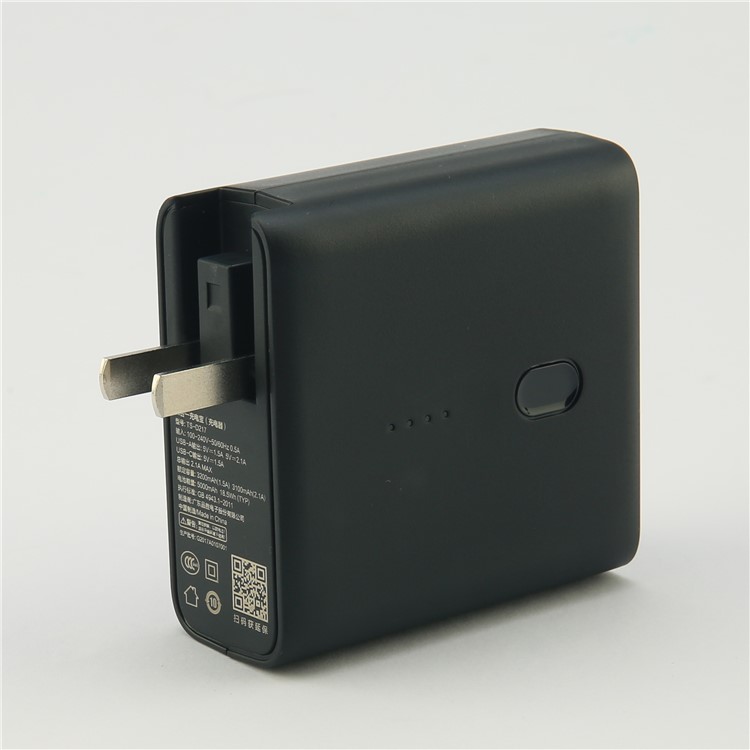 PISEN 2-in-1 Wall Travel Charger with USB-C Output 5000mAh External Battery Power Bank-28