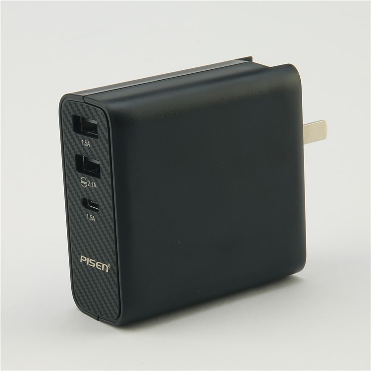 PISEN 2-in-1 Wall Travel Charger with USB-C Output 5000mAh External Battery Power Bank-43