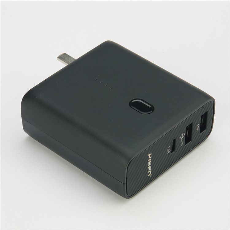 PISEN 2-in-1 Wall Travel Charger with USB-C Output 5000mAh External Battery Power Bank-85
