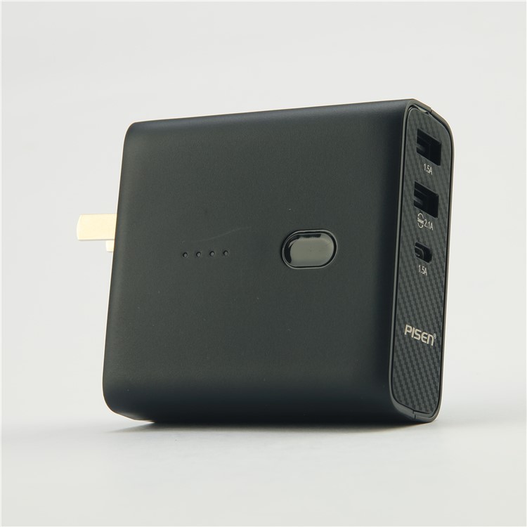 PISEN 2-in-1 Wall Travel Charger with USB-C Output 5000mAh External Battery Power Bank-91