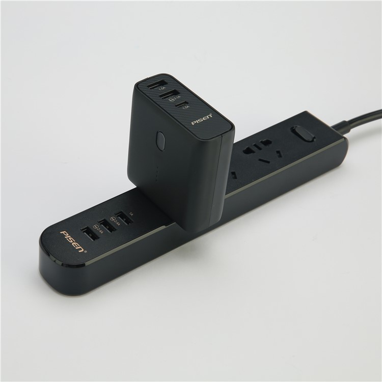 PISEN 2-in-1 Wall Travel Charger with USB-C Output 5000mAh External Battery Power Bank-97