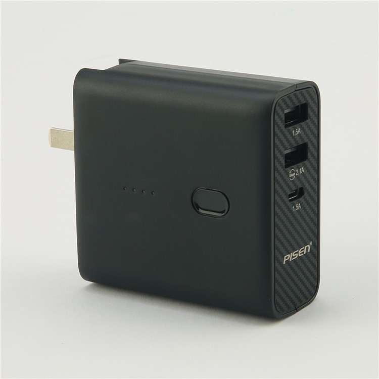 PISEN 2-in-1 Wall Travel Charger with USB-C Output 5000mAh External Battery Power Bank-10