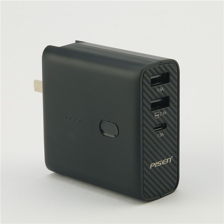 PISEN 2-in-1 Wall Travel Charger with USB-C Output 5000mAh External Battery Power Bank-19
