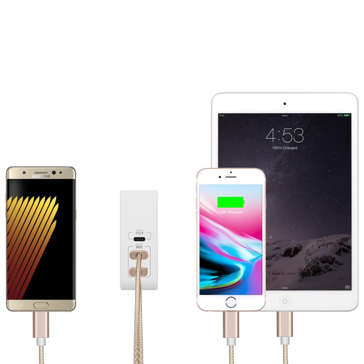 MOMAX 41W PD Quick Charge Type-C + Dual USB Ports Wall Charger - US Plug-2