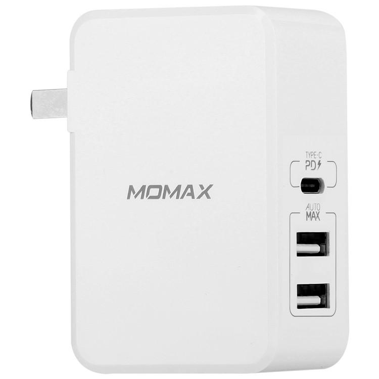 MOMAX 41W PD Quick Charge Type-C + Dual USB Ports Wall Charger - US Plug-8