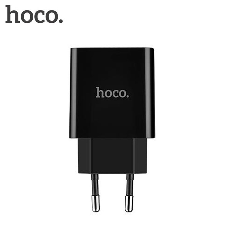 HOCO C25A Cool Dual USB 2.2A Wall Travel Charger with LED Display - EU Plug / Black-2