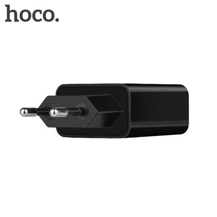 HOCO C25A Cool Dual USB 2.2A Wall Travel Charger with LED Display - EU Plug / Black-3