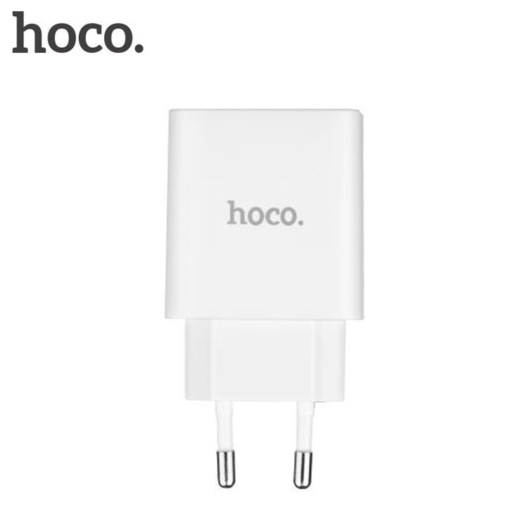 HOCO C25A Cool 2.2A Dual USB Wall Charger Adapter with LED Display - EU Plug / White-3