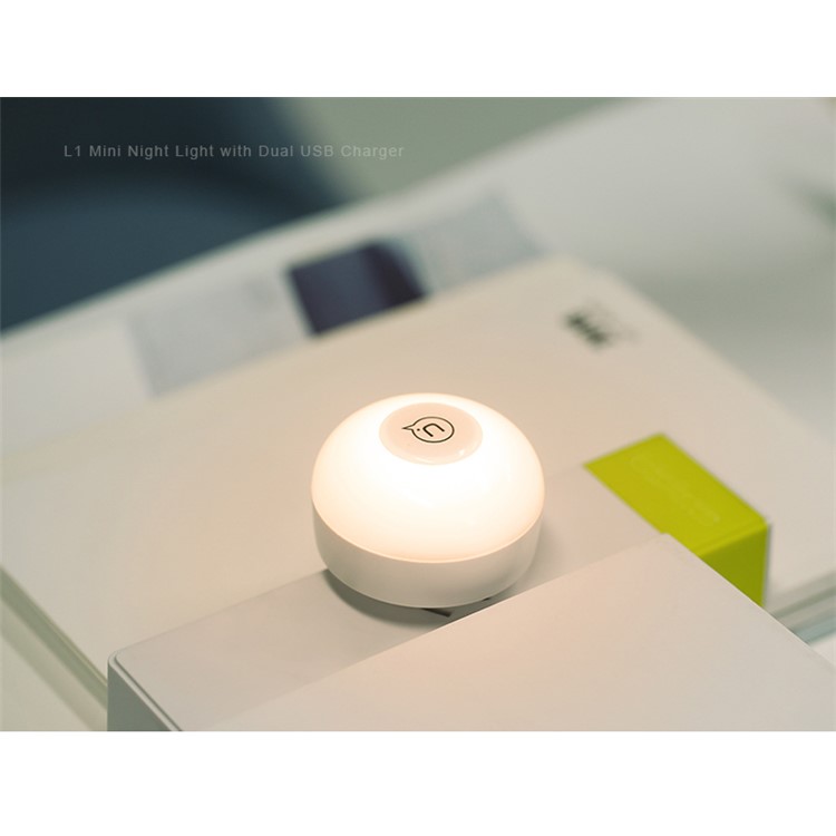 USAMS US-JD060 2.4A Two USB Ports Wall Charger with LED Night Light for Apple Samsung HTC etc. - US Standard Plug-7