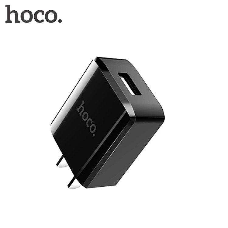 HOCO C27 5V 2A Single USB Port Wall Travel Charger for iPhone Samsung Huawei - Black / CN Plug-1