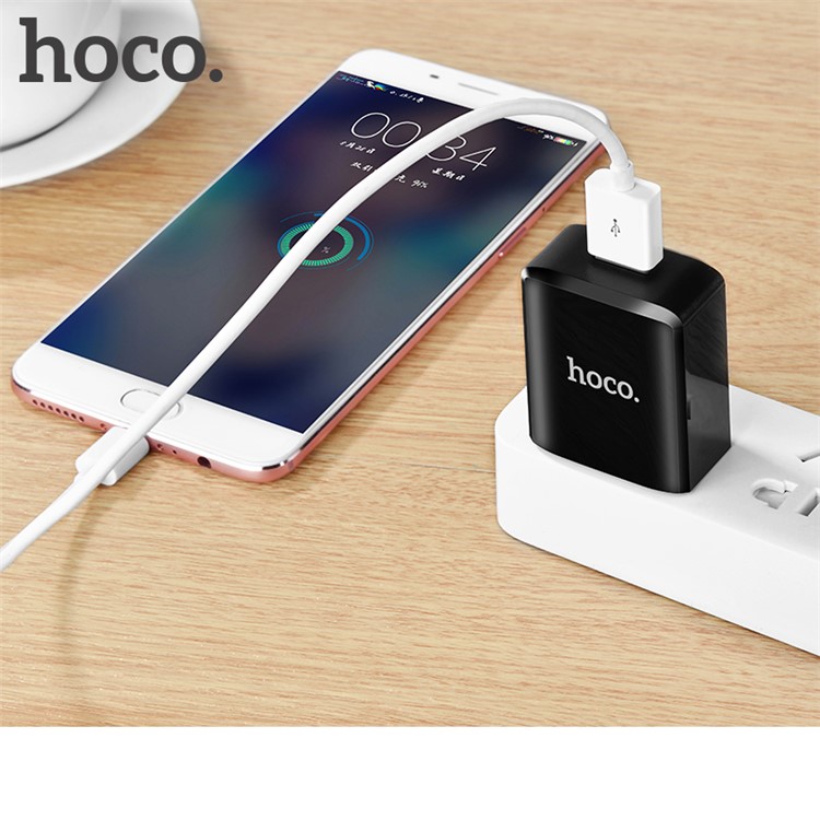 HOCO C27 5V 2A Single USB Port Wall Travel Charger for iPhone Samsung Huawei - Black / CN Plug-4