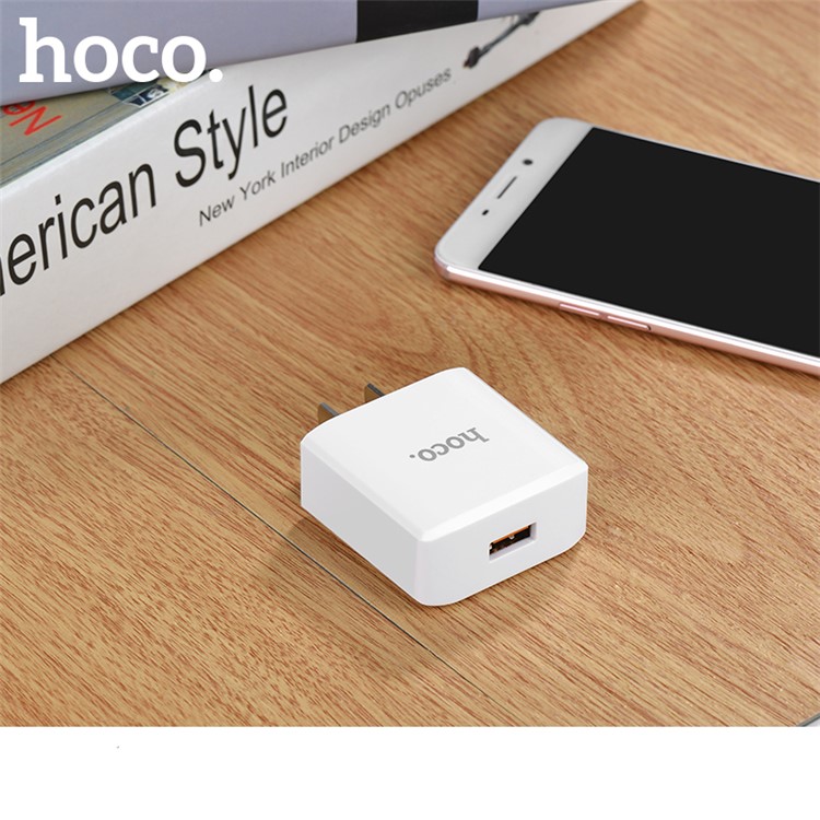 HOCO C29 Quick Charge QC3.0 Single USB Port Wall Travel Charger for LG G6 Etc. - White / CN Plug-7