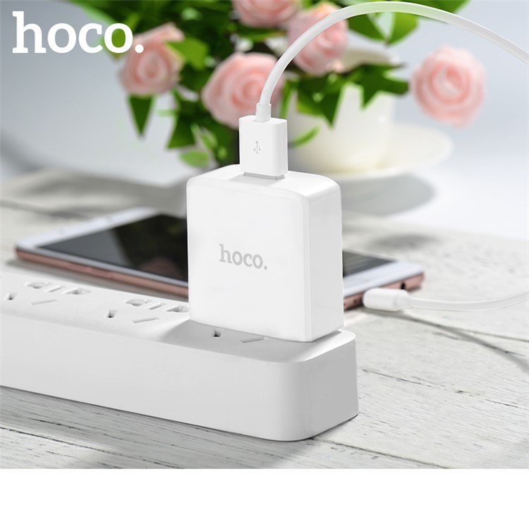 HOCO C29 Quick Charge QC3.0 Single USB Port Wall Travel Charger for LG G6 Etc. - White / CN Plug-8