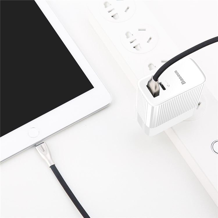 BASEUS 35W 5V/1A USB Port + Type-C PD3.0 Quick Charge Wall Charger for MacBook Pro etc. - White / US Plug-10