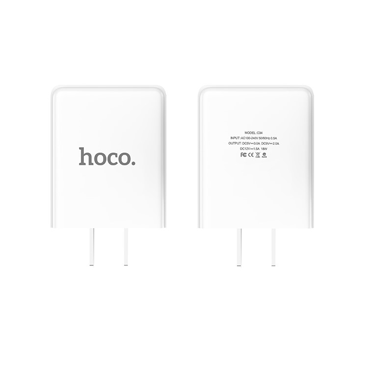 HOCO C34 Single USB Quick Charge QC 3.0 Wall Charger for iPhone Samsung Huawei - US Plug-6