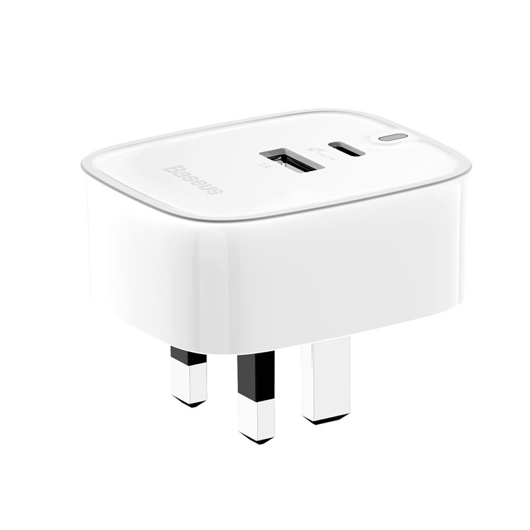 BASEUS Funzi 30W 5V/1A USB Port + Type-C PD3.0 Quick Charge Wall Charger for MacBook Pro etc. - UK Plug / White-5
