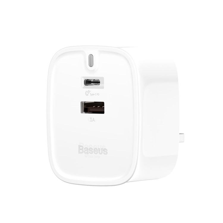 BASEUS Funzi 30W 5V/1A USB Port + Type-C PD3.0 Quick Charge Wall Charger for MacBook Pro etc. - UK Plug / White-7