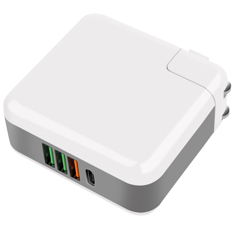 61W Multi-port Quick Charge 3.0 PD Type C Power Delivery Travel Charger - US Plug-4