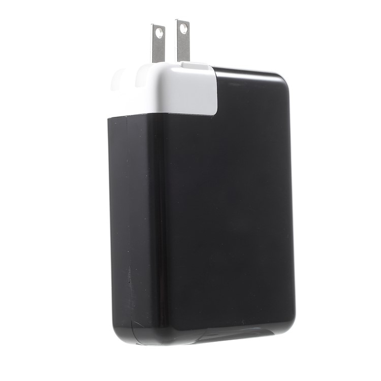 61W/87W Dual USB Port + Type-C PD Port Power Charger for MacBook Pro etc. - Black/US Plug-1