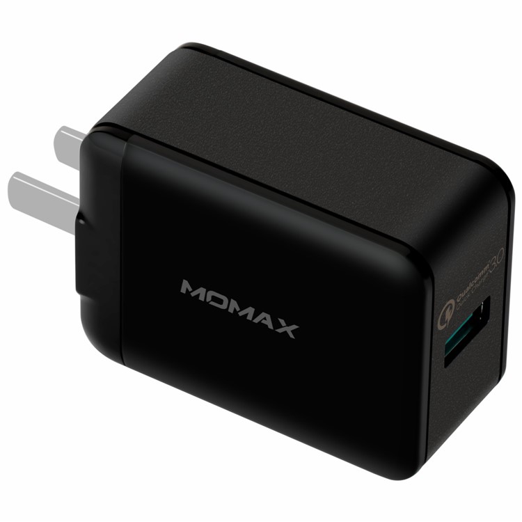 MOMAX 18W Quick Charge QC 3.0 USB Wall Travel Charger for iPhone Samsung Huawei - Black-1