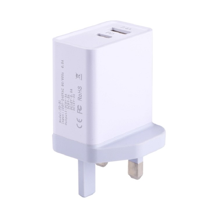 30W PD USB Charger Fast Charger Type C Power Adapter for iPhone 8/8 Plus/X etc. - UK Plug-3